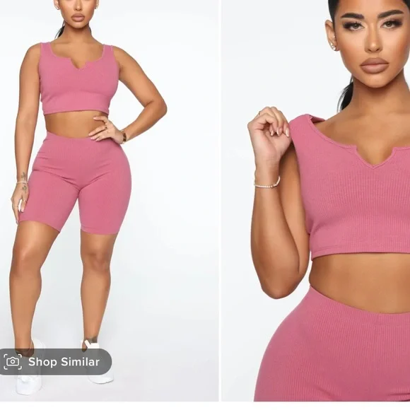 Pink Ribbed Set - Picture 2 of 5